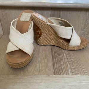 Tory Burch Kristen Espadrille Wedge Sandals Size 6